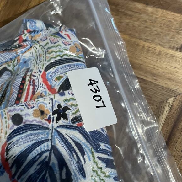 C&C California Shirt Dress Linen Botanical Button Up Short Sleeve Small New‎ - Picture 8 of 8